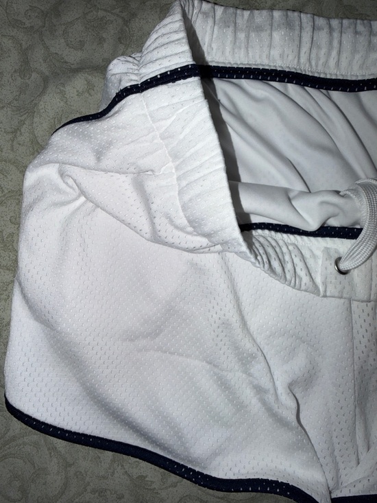 PINK Victoria's Secret White Mesh Shorts with Black Trim - Picture 5 of 8